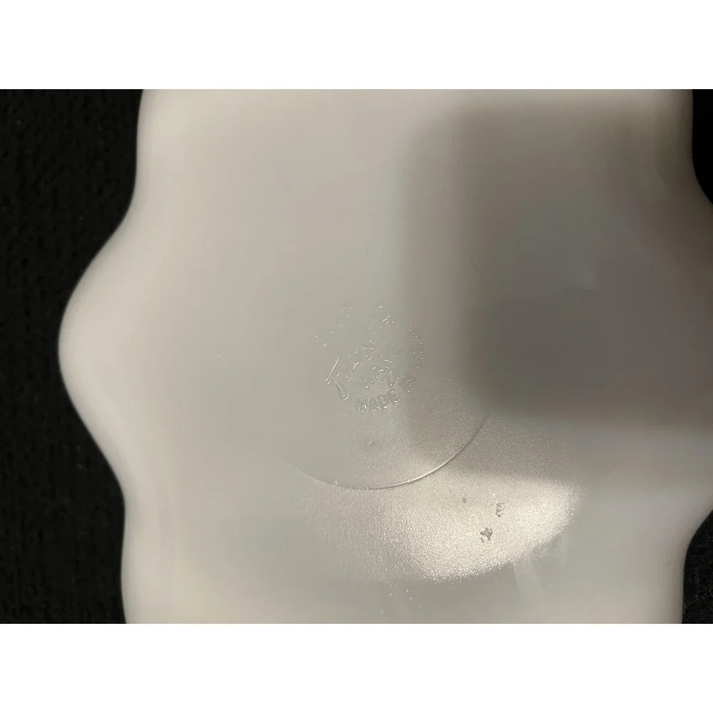 Fire King Milk Glass‎ 3 Section Divided Relish Serving Dish Gold Beaded Edge